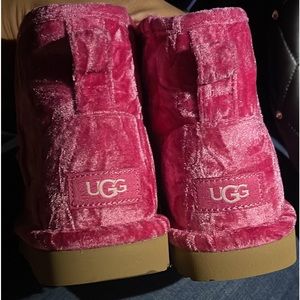 Pink Velvet Uggs Size 2